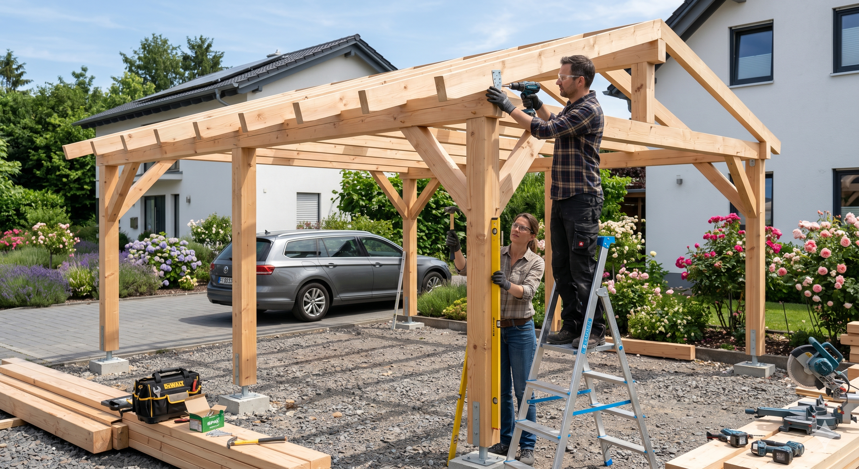 Carport selber bauen: Welches Holz ist bauphysikalisch das richtige?
