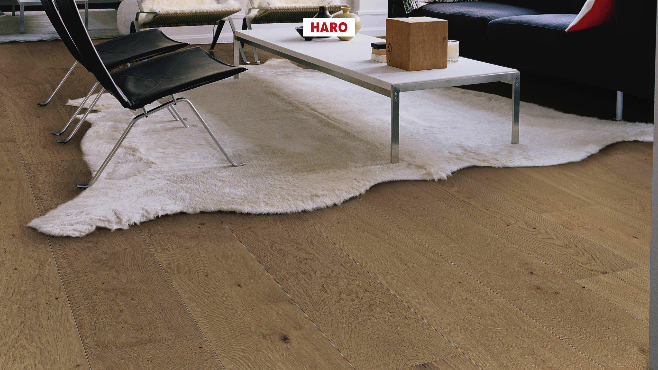 13,5 mm HARO Parkett Serie 4000 - Eiche invisible Markant, strukturiert 4V_1