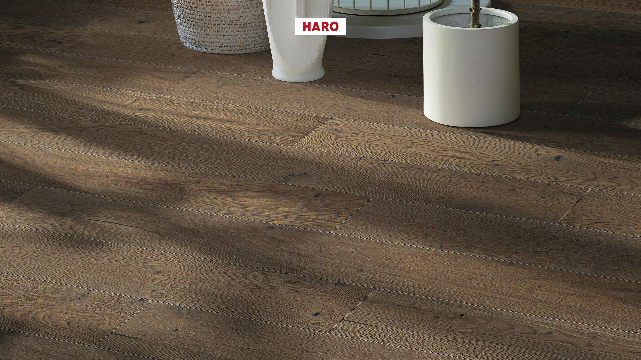 13,5 mm HARO Parkett Serie 4000 - Eiche sandgrau Sauvage, strukturiert 4V_1