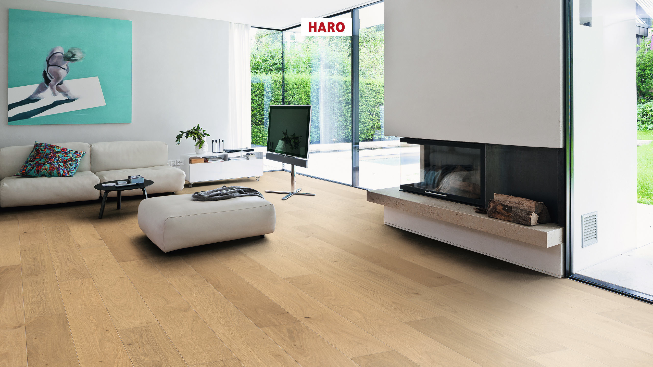13,5 mm HARO Parkett Serie 4000 - Eiche invisible Markant, strukturiert 4V_1