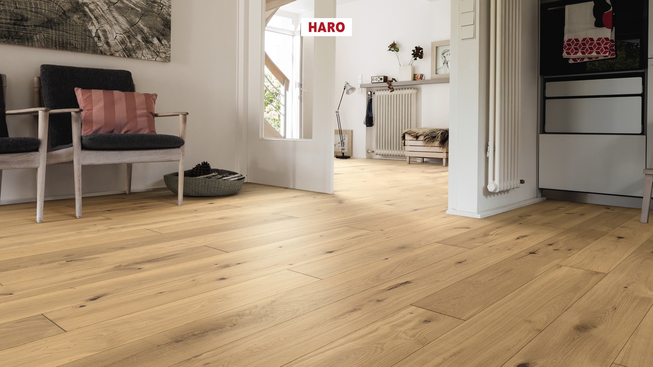 13,5 mm HARO Parkett Serie 4000 - Eiche invisible Sauvage, strukturiert 4V_1