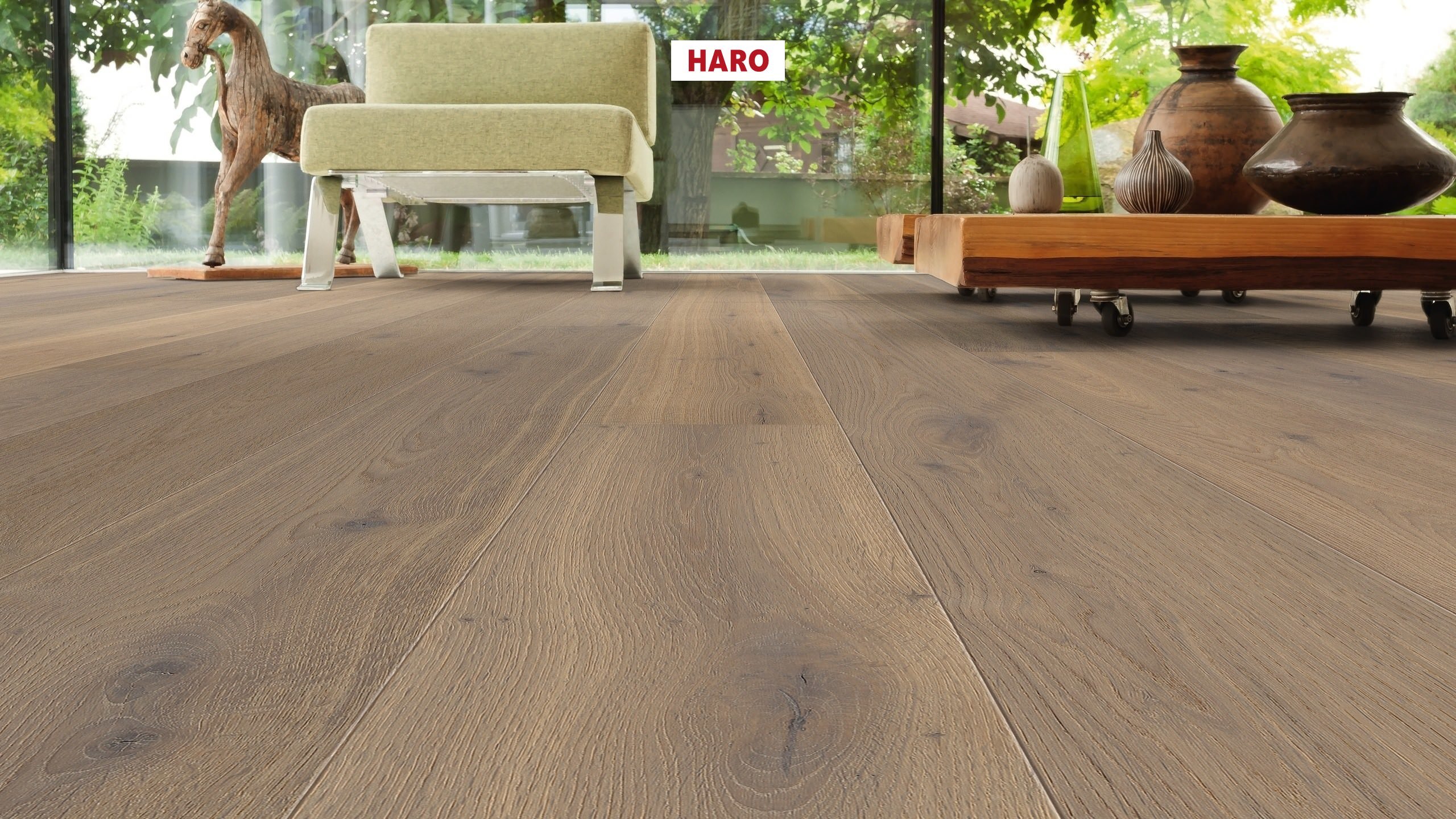 13,5 mm HARO Parkett Serie 4000 - Raucheiche puroweiß Sauvage, strukturiert 4V_1