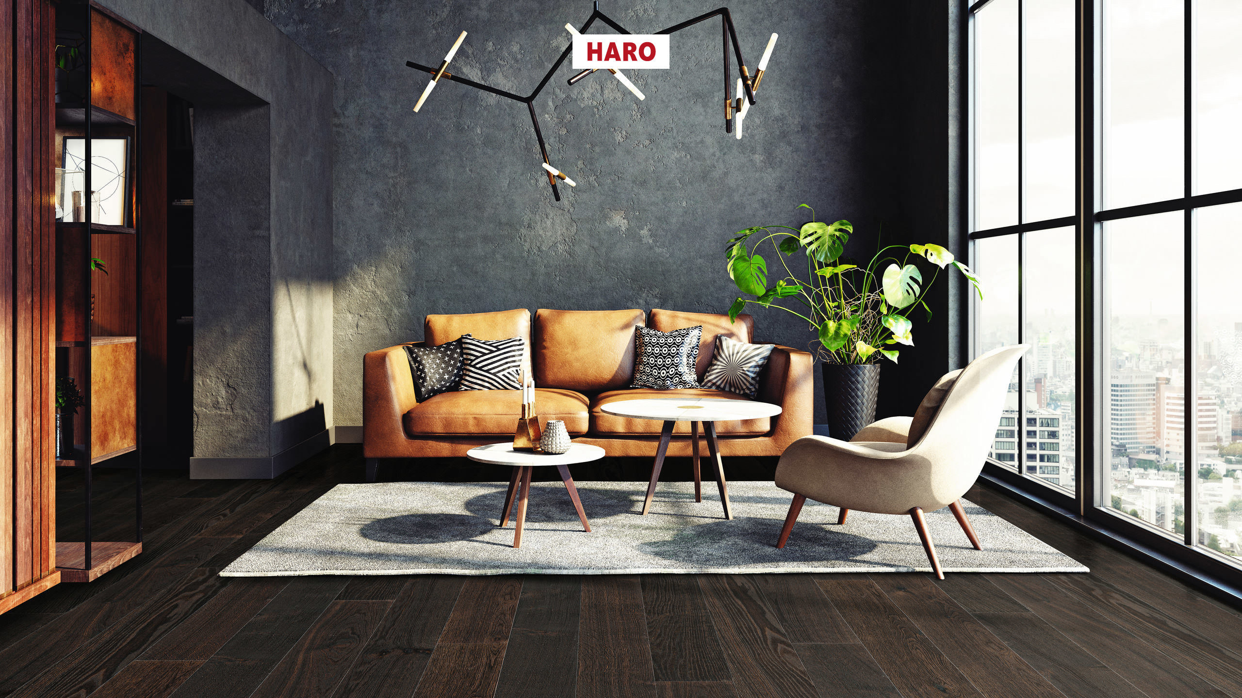 13,5 mm HARO Parkett Serie 4000 - Achateiche, strukturiert 4V_1