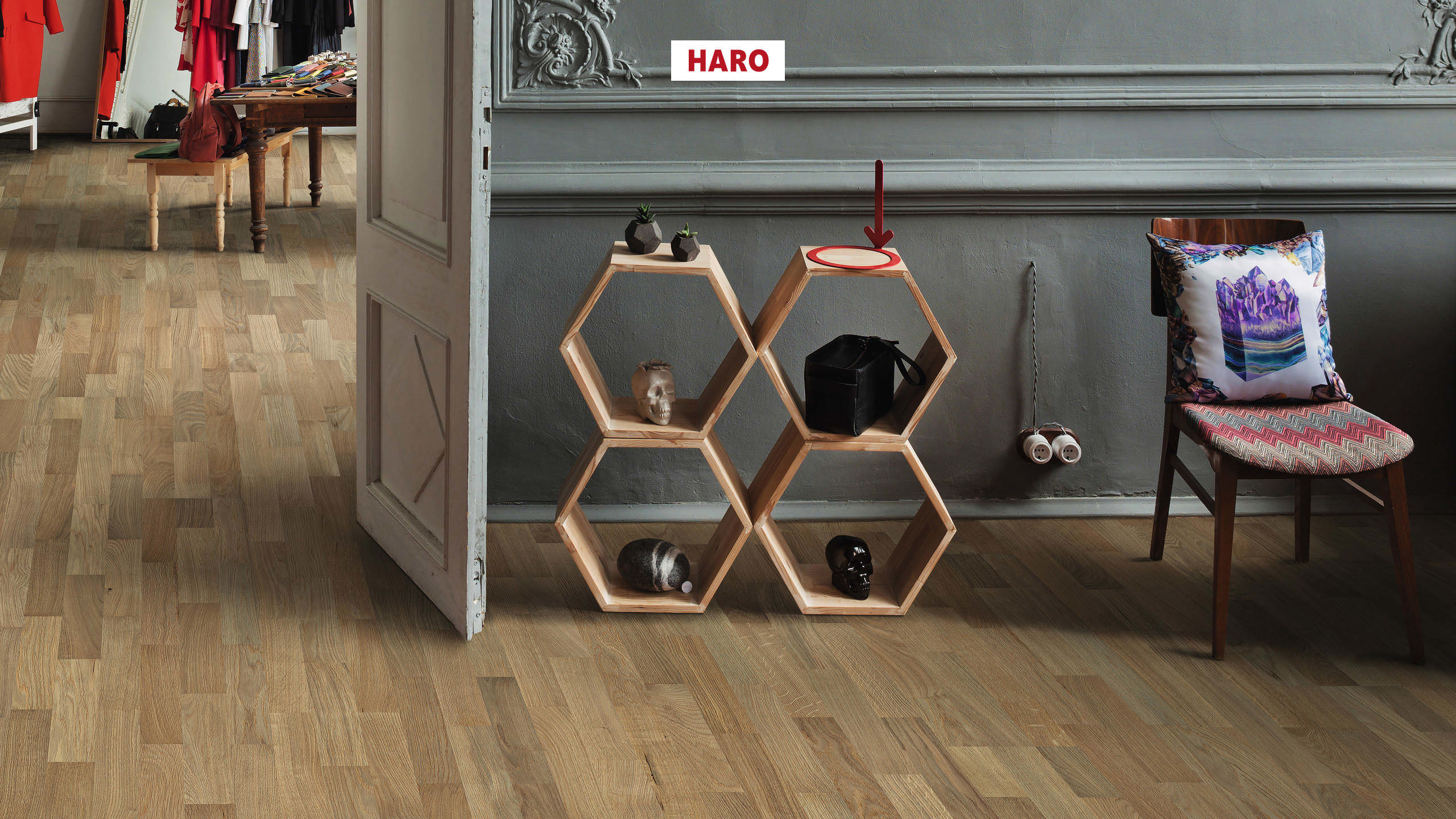 13,5 mm HARO Parkett Serie 4000 - Eiche invisible Naturale, strukturiert_1