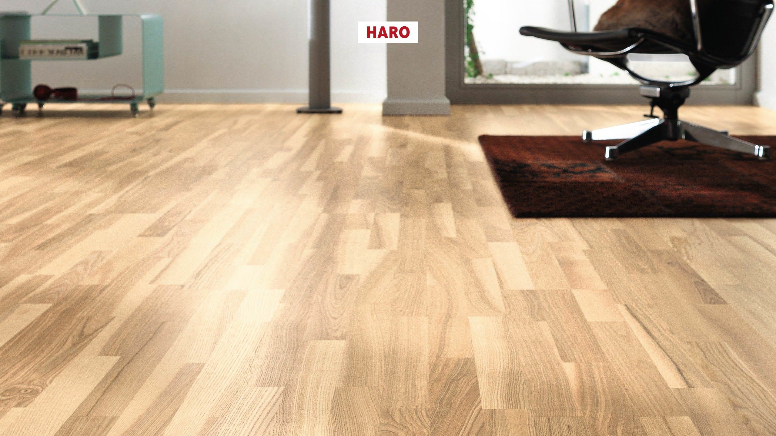 13,5 mm HARO Parkett Serie 4000 - Esche lichtweiß Favorit, strukturiert_1
