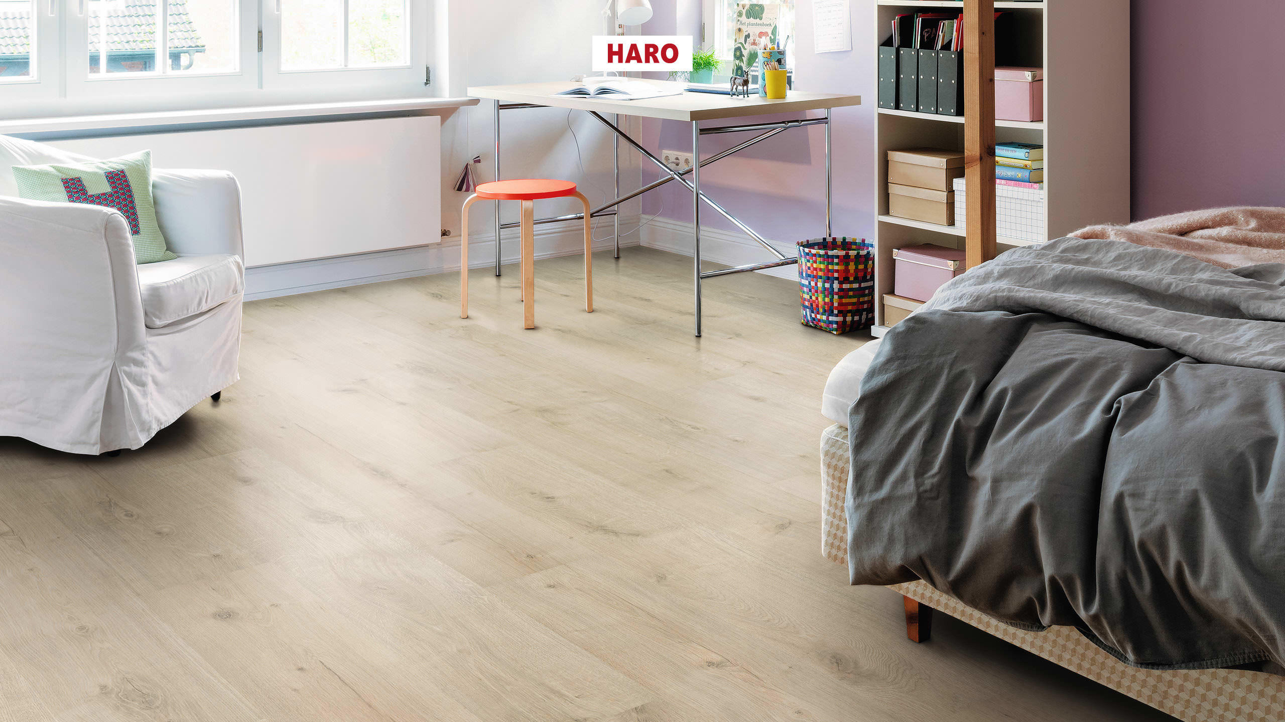 7 mm HARO Laminatboden Sonderedition NKL 31 - Eiche Siena samtweiß_1 7 mm HARO Laminatboden Sonderedition NKL 31 - Eiche Siena samtweiß_1