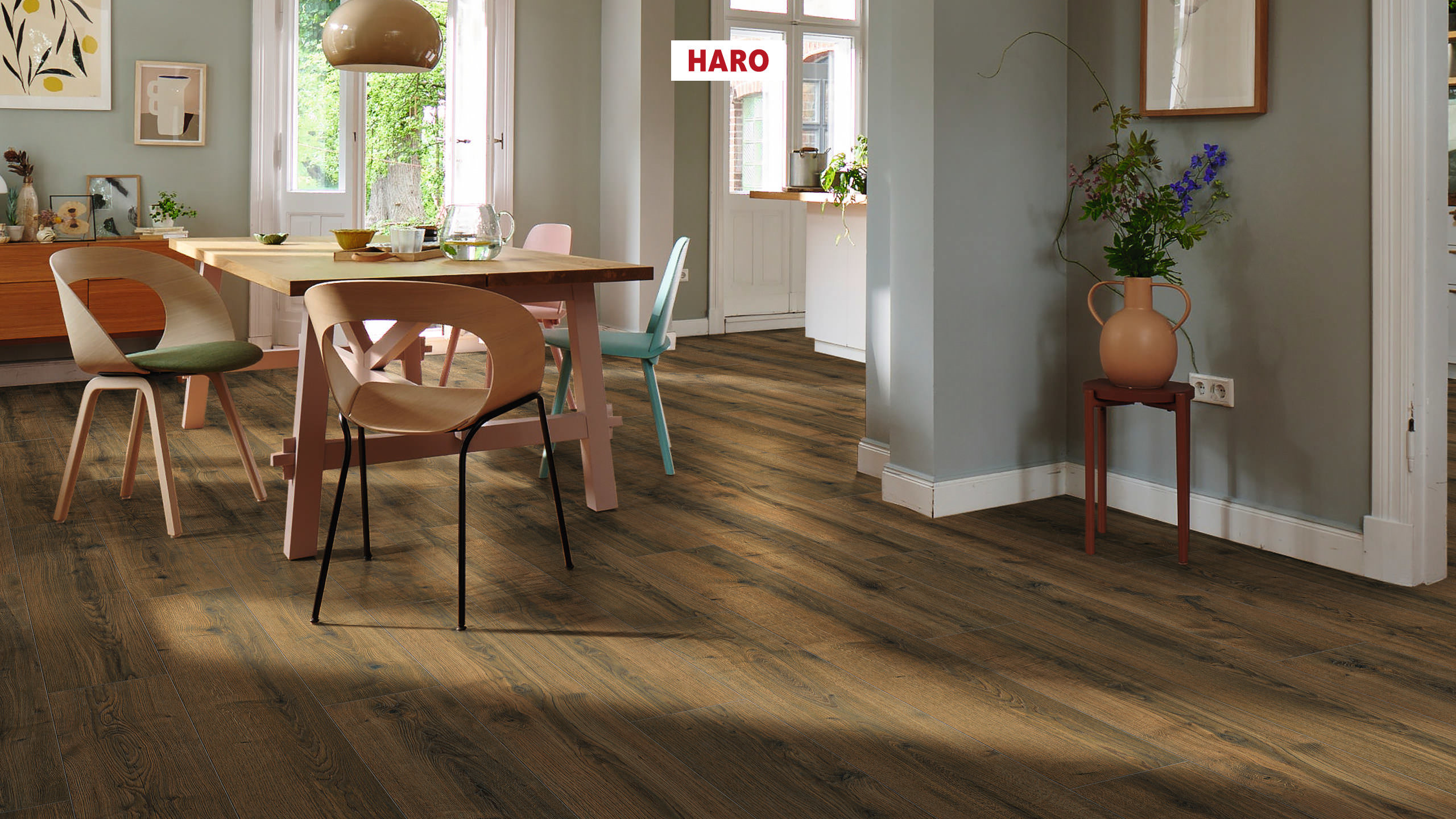 7 mm HARO Laminatboden Tritty 90 - Eiche Bari natur_1 7 mm HARO Laminatboden Tritty 90 - Eiche Bari natur_1