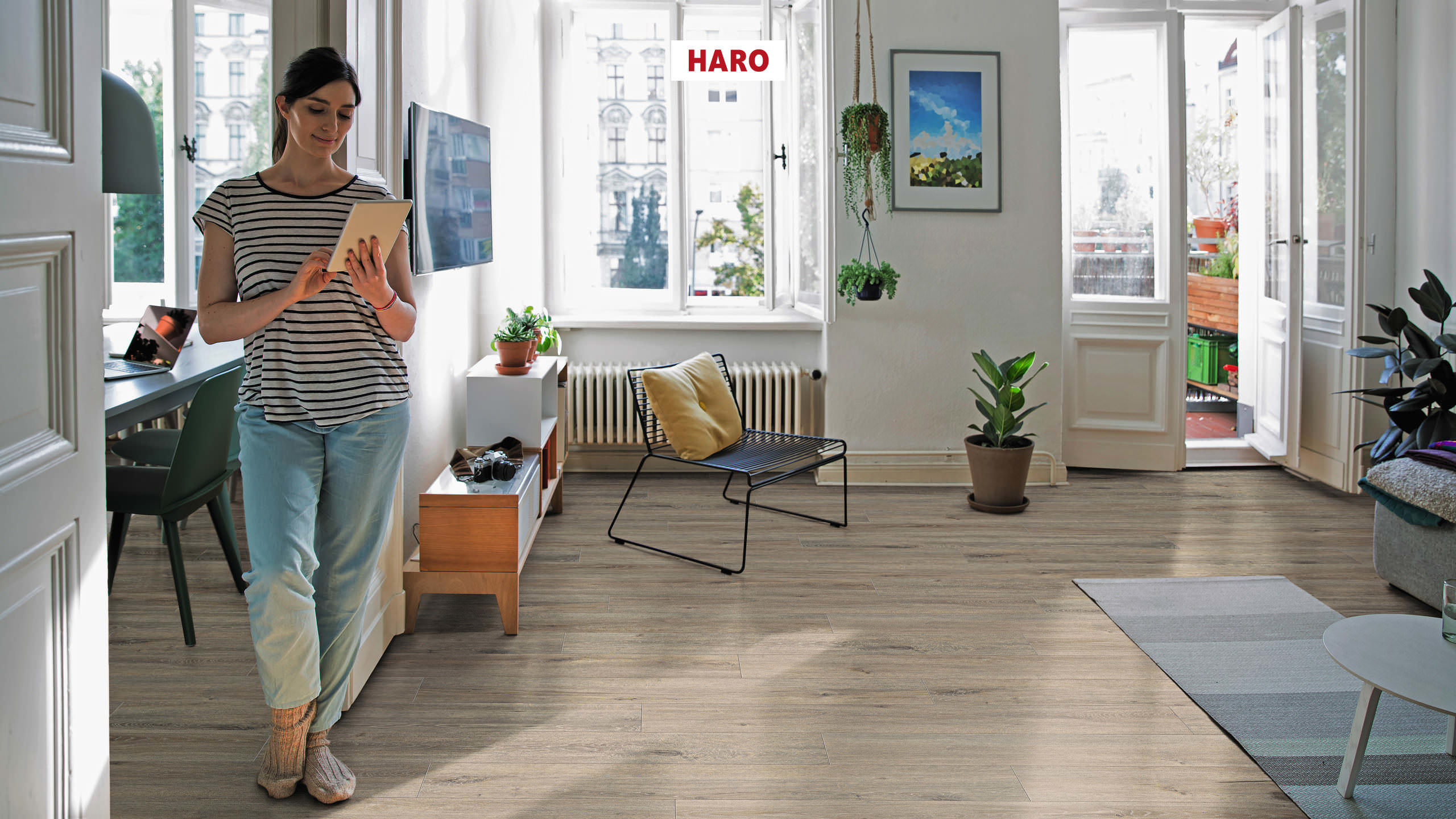 8 mm HARO Laminatboden Tritty 100 - Eiche Veneto mocca_1