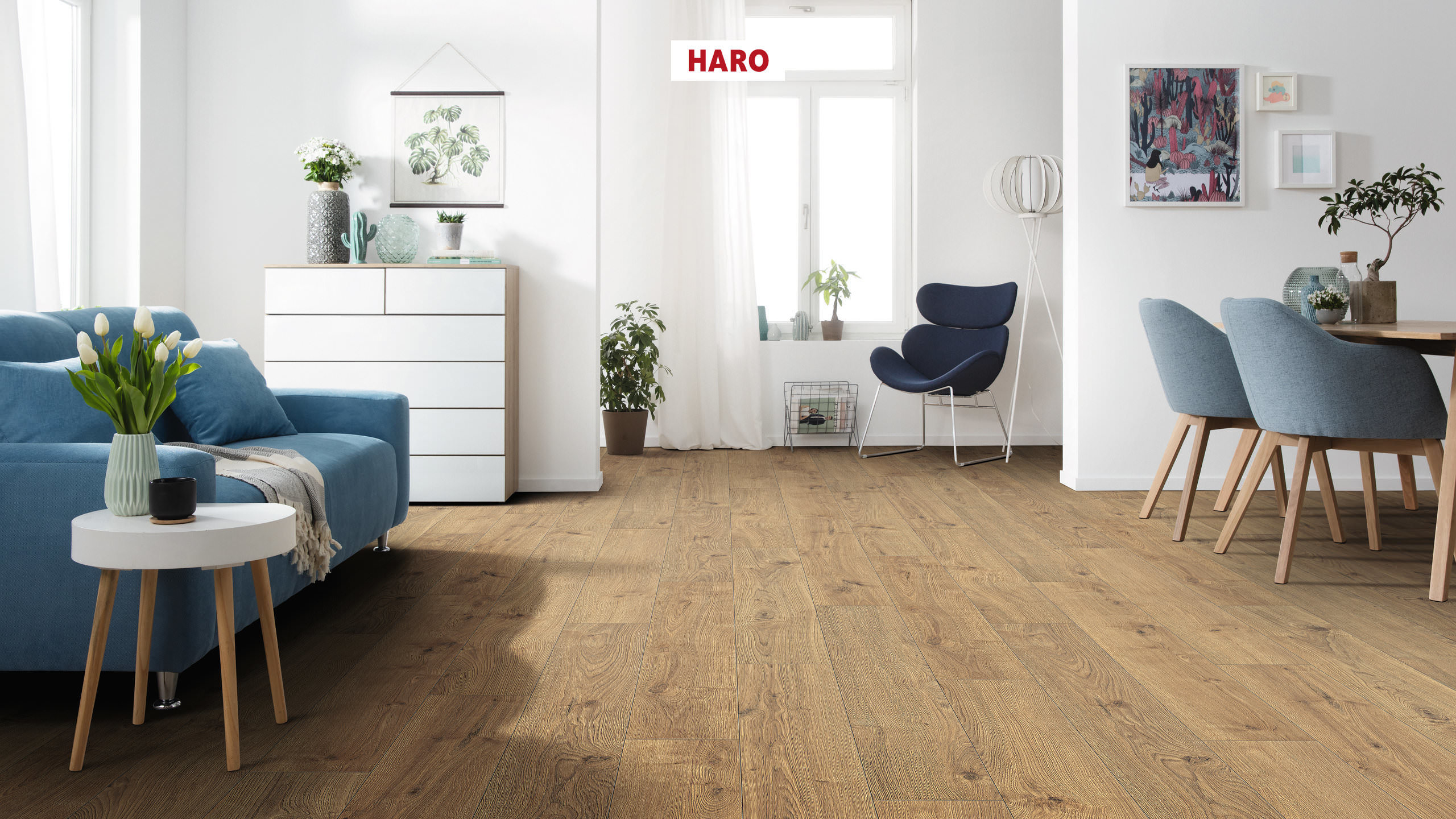 8 mm HARO Laminatboden Tritty 100 - Eiche Portland natur_1