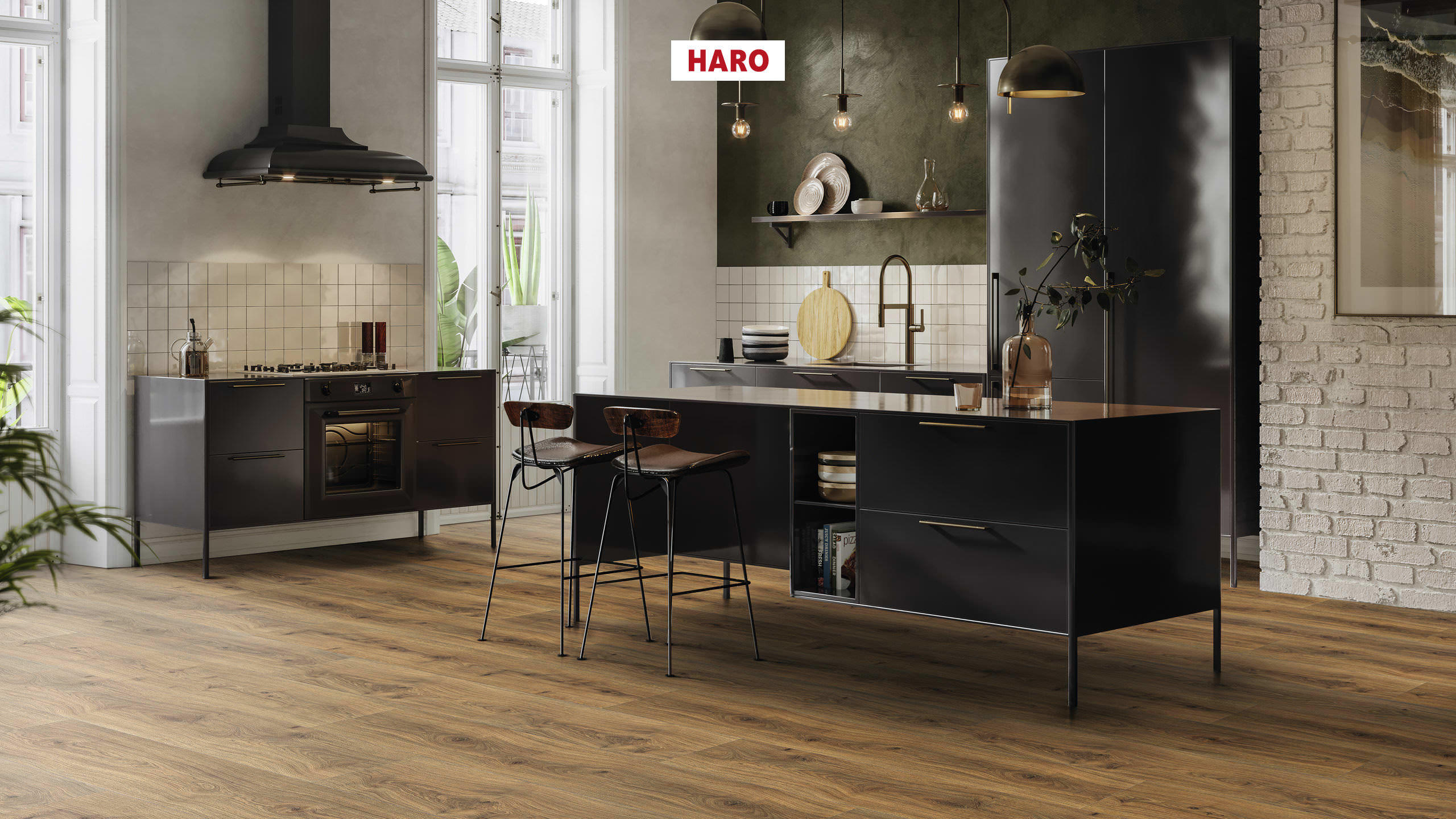 8 mm HARO Laminatboden Tritty 100 - Eiche Emilia Honig_1