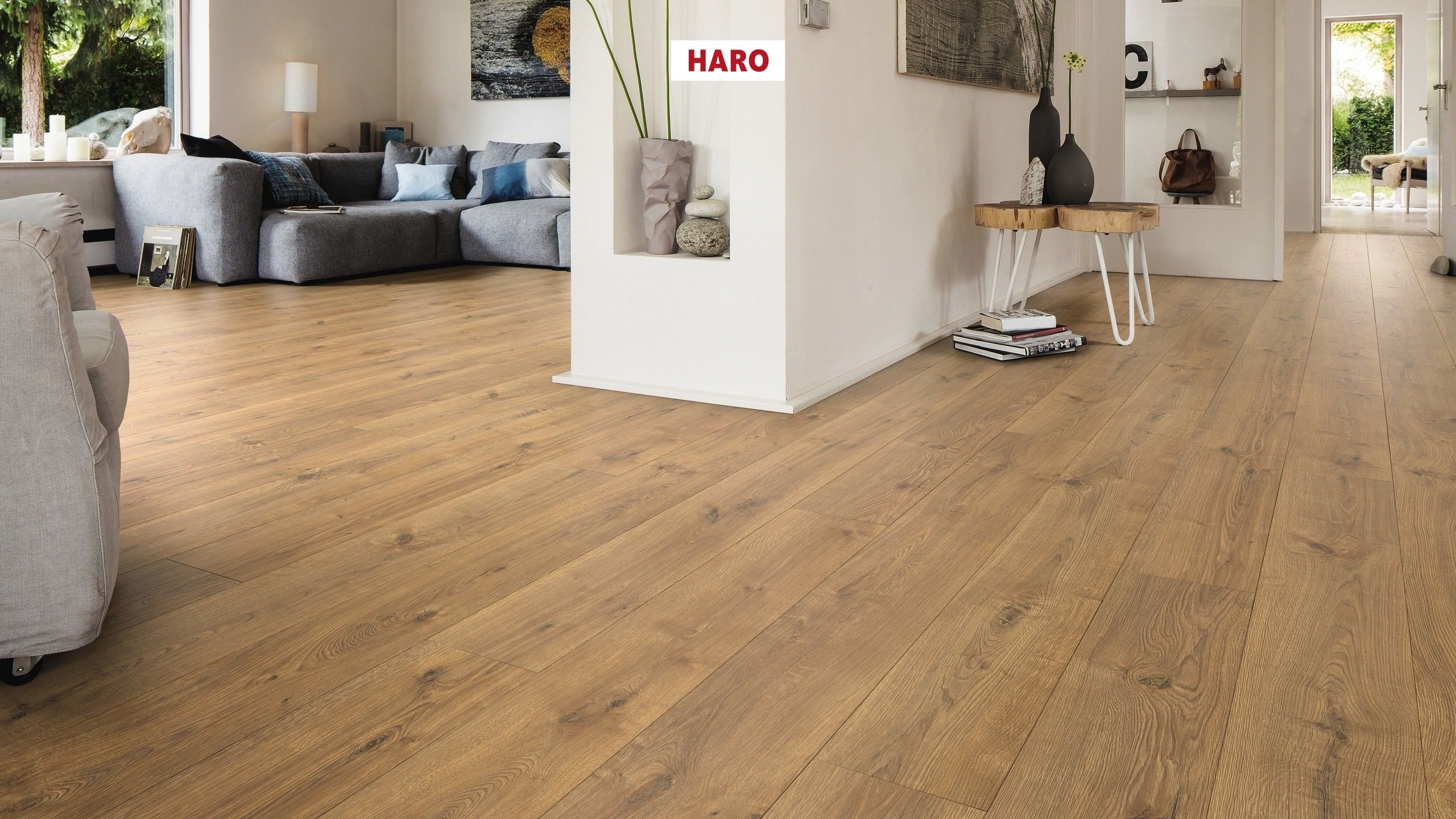 8 mm HARO Laminatboden Tritty 100 - Eiche Portland natur_1