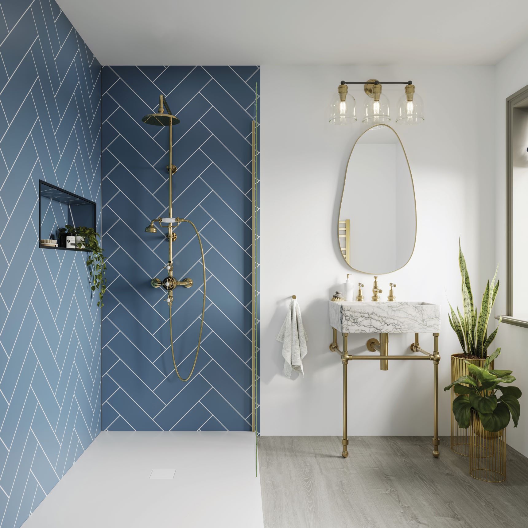 11 mm Multipanel Wandpaneele - Misty Blue MT502H - Herringbone Tile Kollektion_2