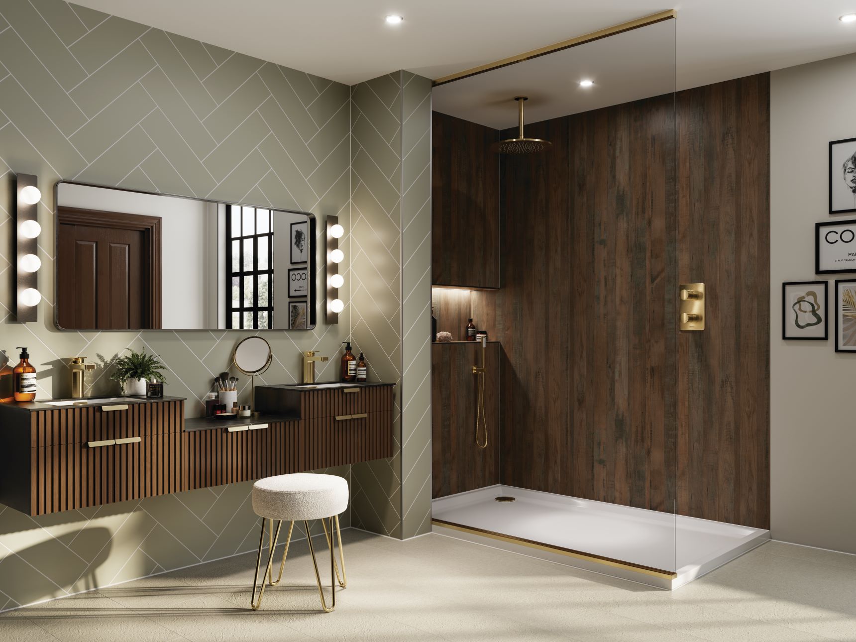 11 mm Multipanel Wandpaneele - Sage Green MT638H - Herringbone Tile Kollektion_2