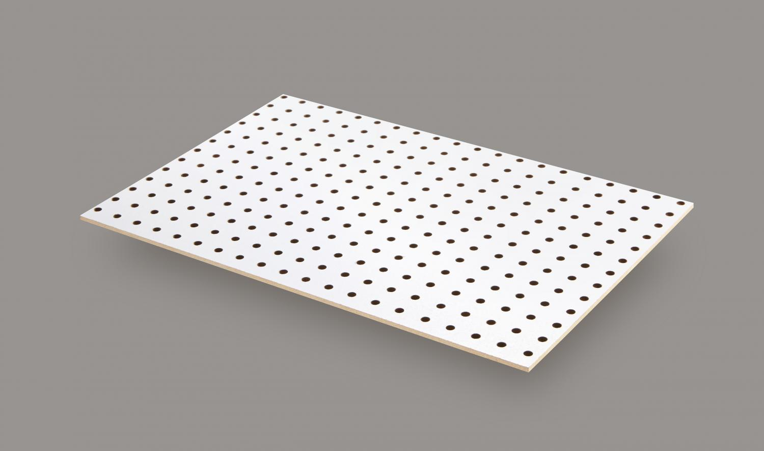 3 mm HDF Lochplatten E1, eins. weiss U 0115 - Typ A ,Ø ca. 5,0 mm, Abstand 15,0 mm_0