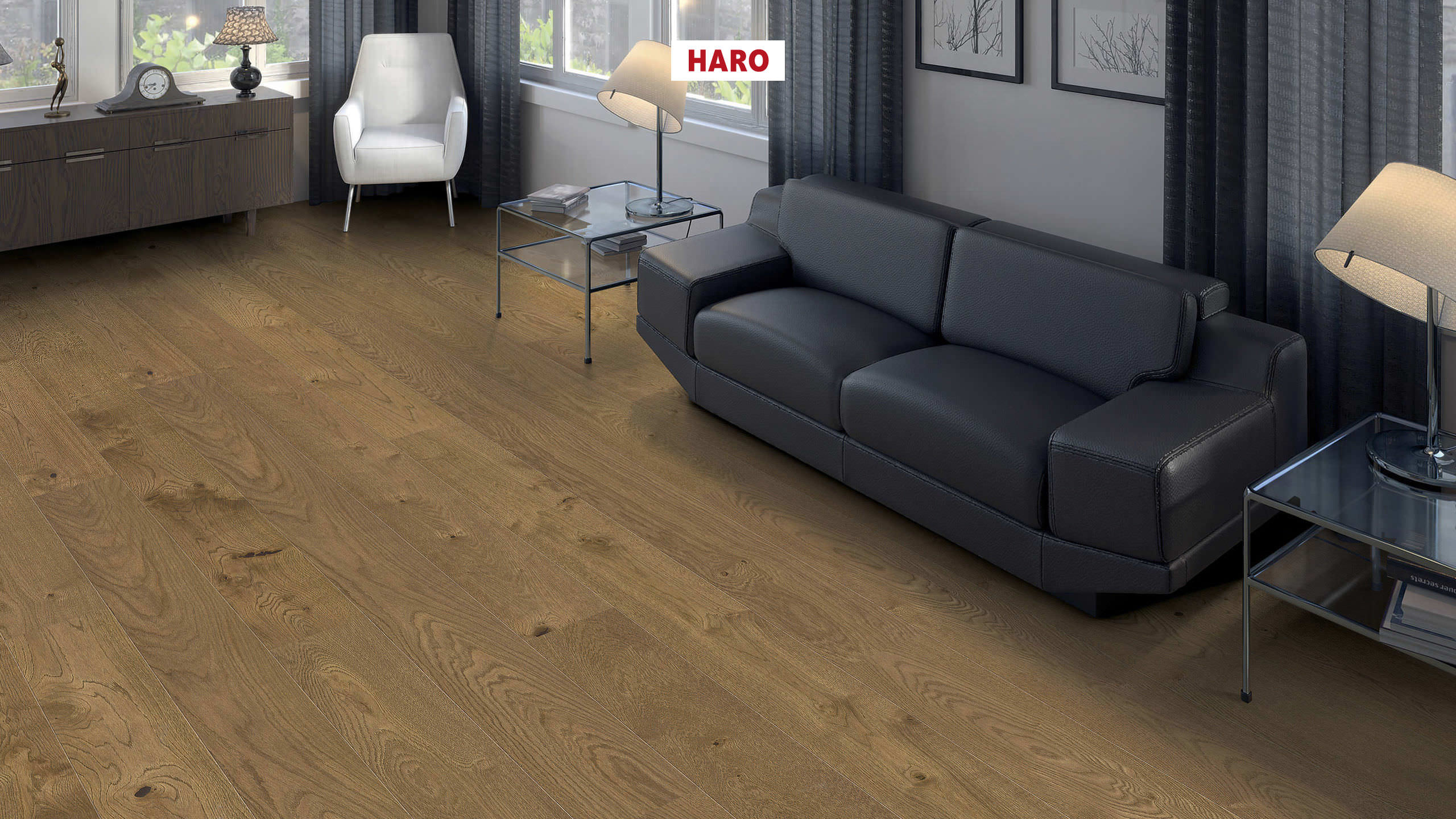 12 mm HARO Parkett Serie 2500 - Eiche vintagebraun Universal, strukturiert 4V_3