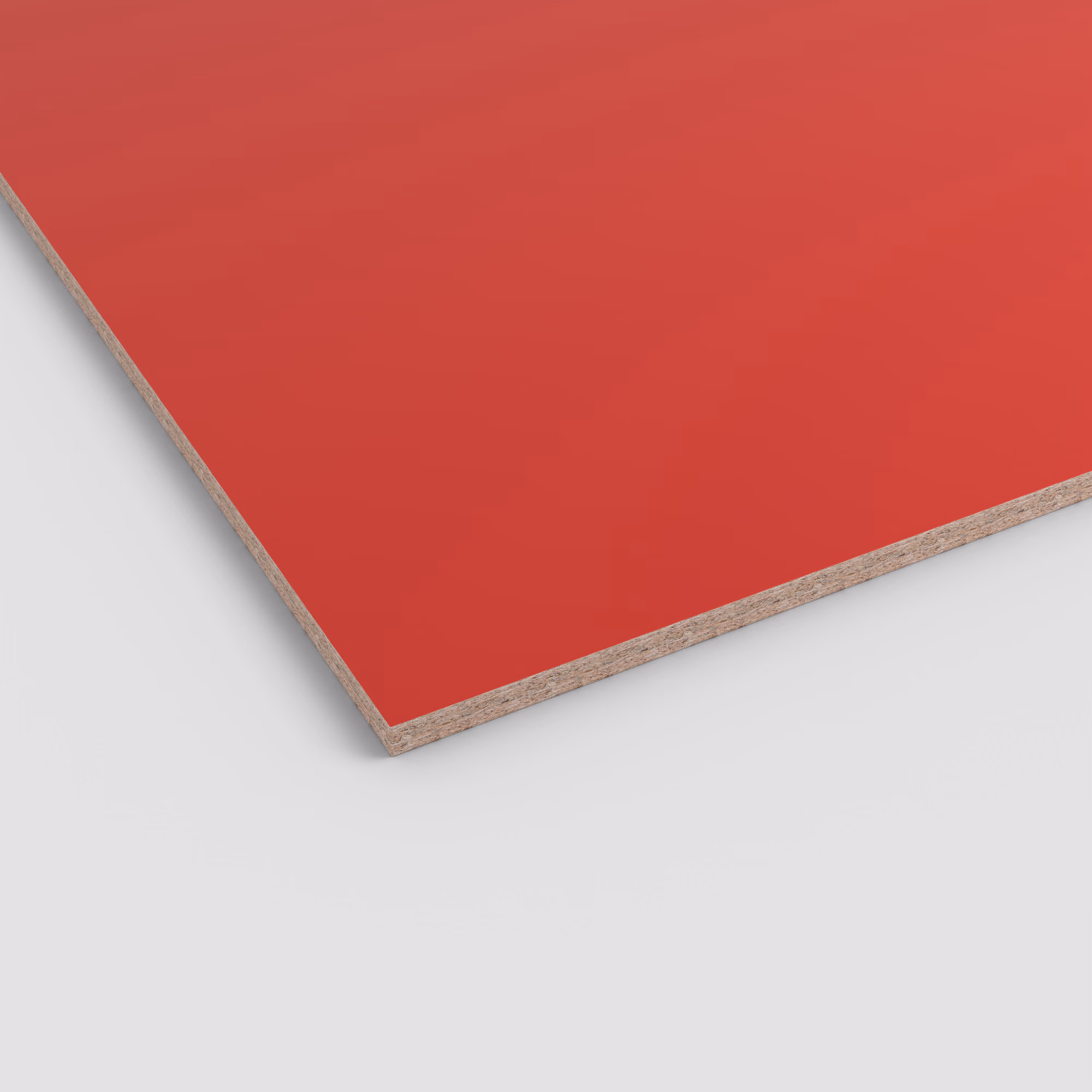 egger-19-mm-egger-eurodekor-span-u321-st9-19x2070x2800mm-recyclebar-abriebfest-unifarben-lichtecht-antimikrobielle-oberflaeche-span-01 Rote EGGER Eurodekor Spanplatte U321 ST9. 19mm starke Dekorspanplatte mit matter unifarbener Oberfläche und sichtbarem Spanplattenkern.
