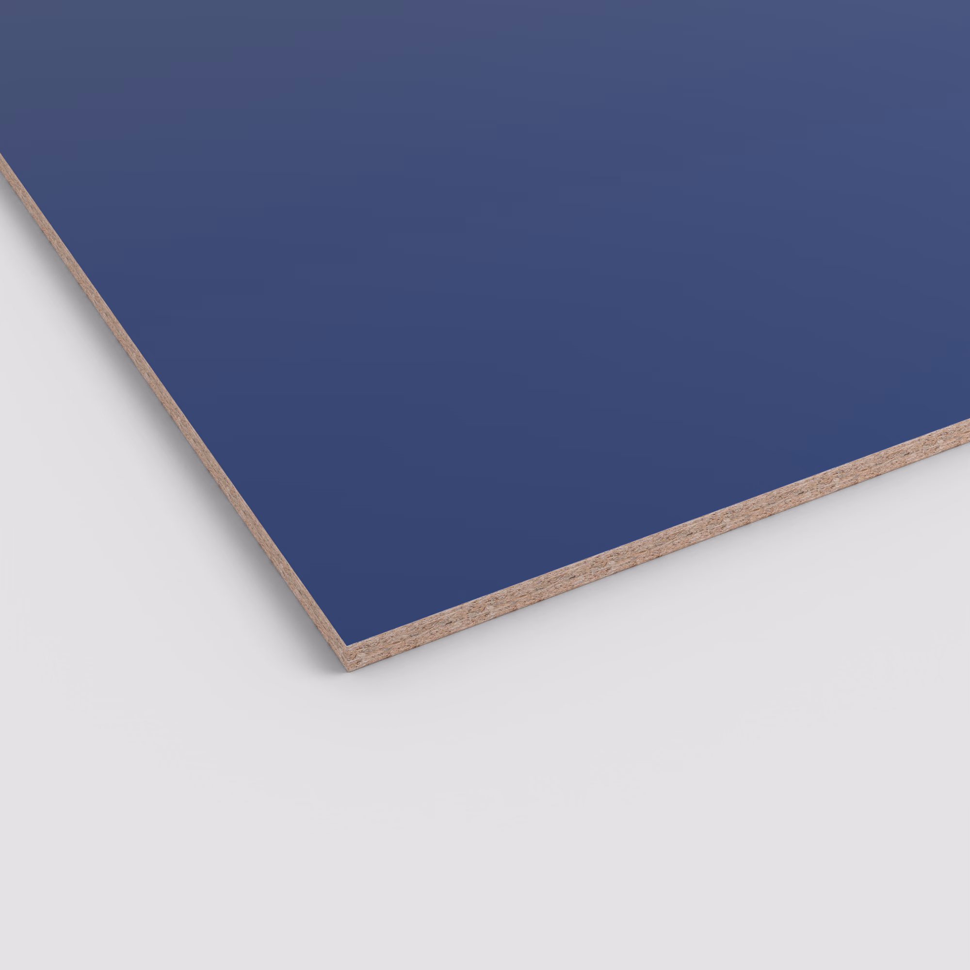 egger-19-mm-egger-eurodekor-span-u560-st9-19x2070x2800mm-recyclebar-abriebfest-unifarben-lichtecht-antimikrobielle-oberflaeche-span-01 EGGER Eurodekor Spanplatte U560 ST9 in sattem Dunkelblau. Die matte, unifarbene Oberfläche ist abriebfest und antimikrobiell. Die Kante zeigt den 19mm starken, robusten Spanplattenkern.
