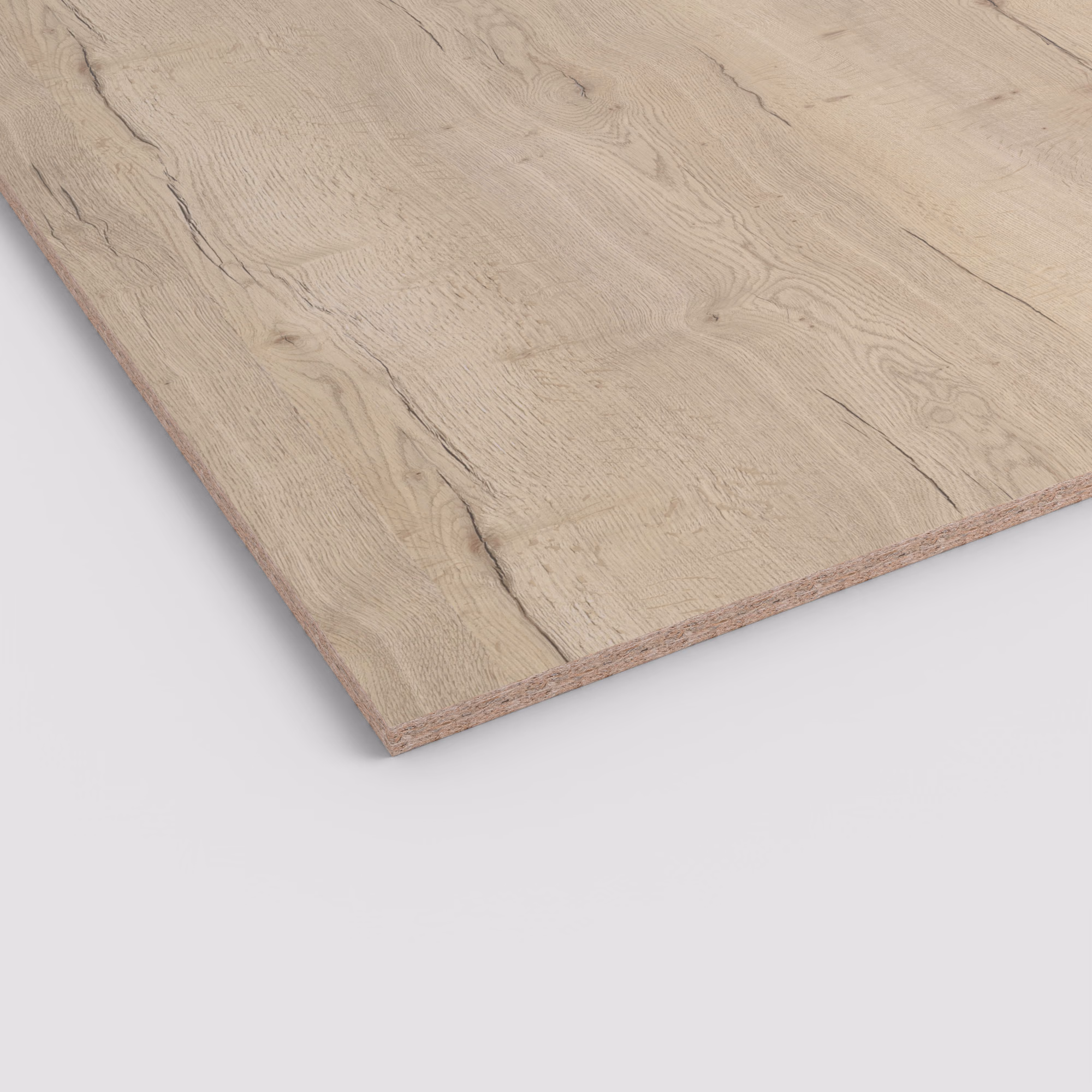 egger-196-mm-egger-eurodekor-span-h1176-st37-196x2070x2800mm-recyclebar-abriebfest-lichtecht-antimikrobielle-oberflaeche-span-holz-01 Egger Dekorspanplatte H1176 ST37, 19,6 mm stark. Helles, rustikales Eichendekor mit markanten Rissen und Ästen sowie sichtbarer Spankante im Format 2800 x 2070 mm.