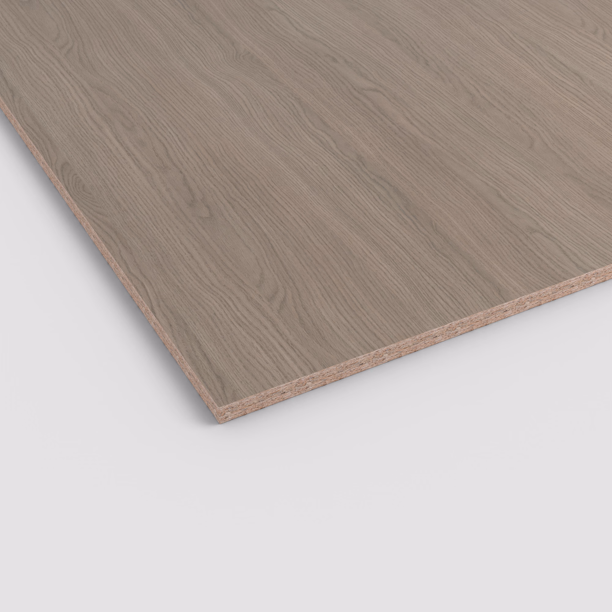egger-19-mm-egger-eurodekor-span-h3158-st19-19x2070x2800mm-recyclebar-abriebfest-lichtecht-antimikrobielle-oberflaeche-span-holz-01 EGGER Dekorspanplatte H3158 ST19 in 19mm Stärke. Die Oberfläche zeigt eine graubraune Holzmaserung, die Schnittkante den robusten Spanplattenkern.