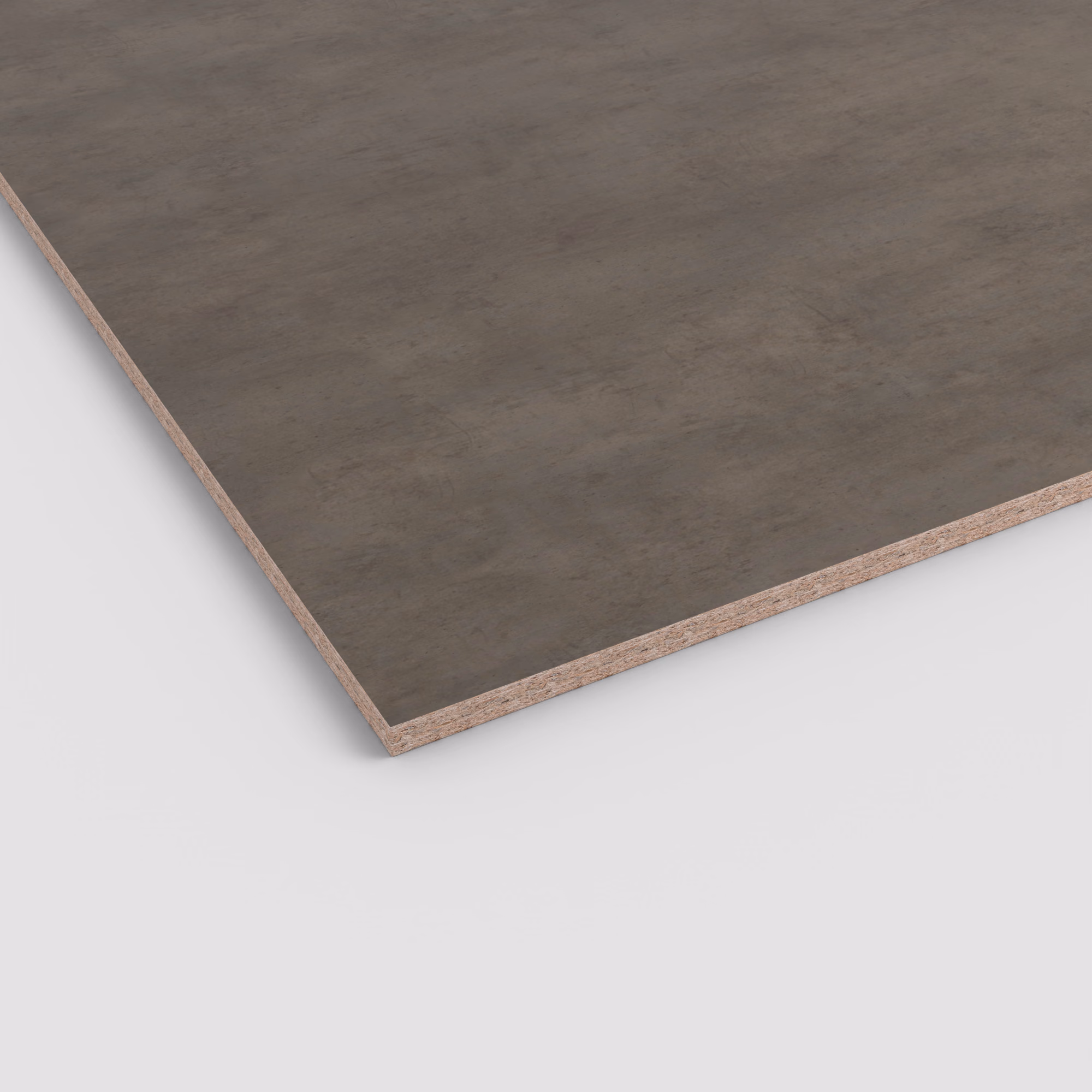egger-19-mm-egger-eurodekor-span-f187-st9-19x2070x2800mm-recyclebar-abriebfest-fantasy-lichtecht-antimikrobielle-oberflaeche-span-01 Dunkelgraue EGGER Dekorspanplatte F187 Fantasy mit matter Steinoptik. Die Ecke zeigt den 19 mm starken Spanplattenkern. Abriebfeste und antimikrobielle Oberfläche.