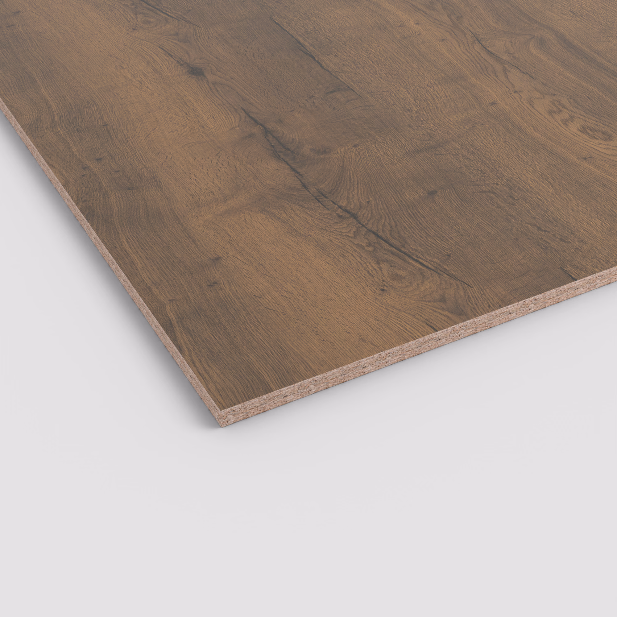 egger-196-mm-egger-perfectsense-matt-lackplatte-span-h3180-tm37-196x2070x2800mm-fleckenunempfindlich-matte-oberflaeche-antibakterielle-oberflaeche-vertraeglich-mit-haushaltsuebl-01 Dunkelbraune Egger PerfectSense Matt Spanplatte H3180 TM37. Die 19,6 mm starke Platte zeigt eine rustikale Eichenmaserung mit matter Anti-Fingerprint Oberfläche.