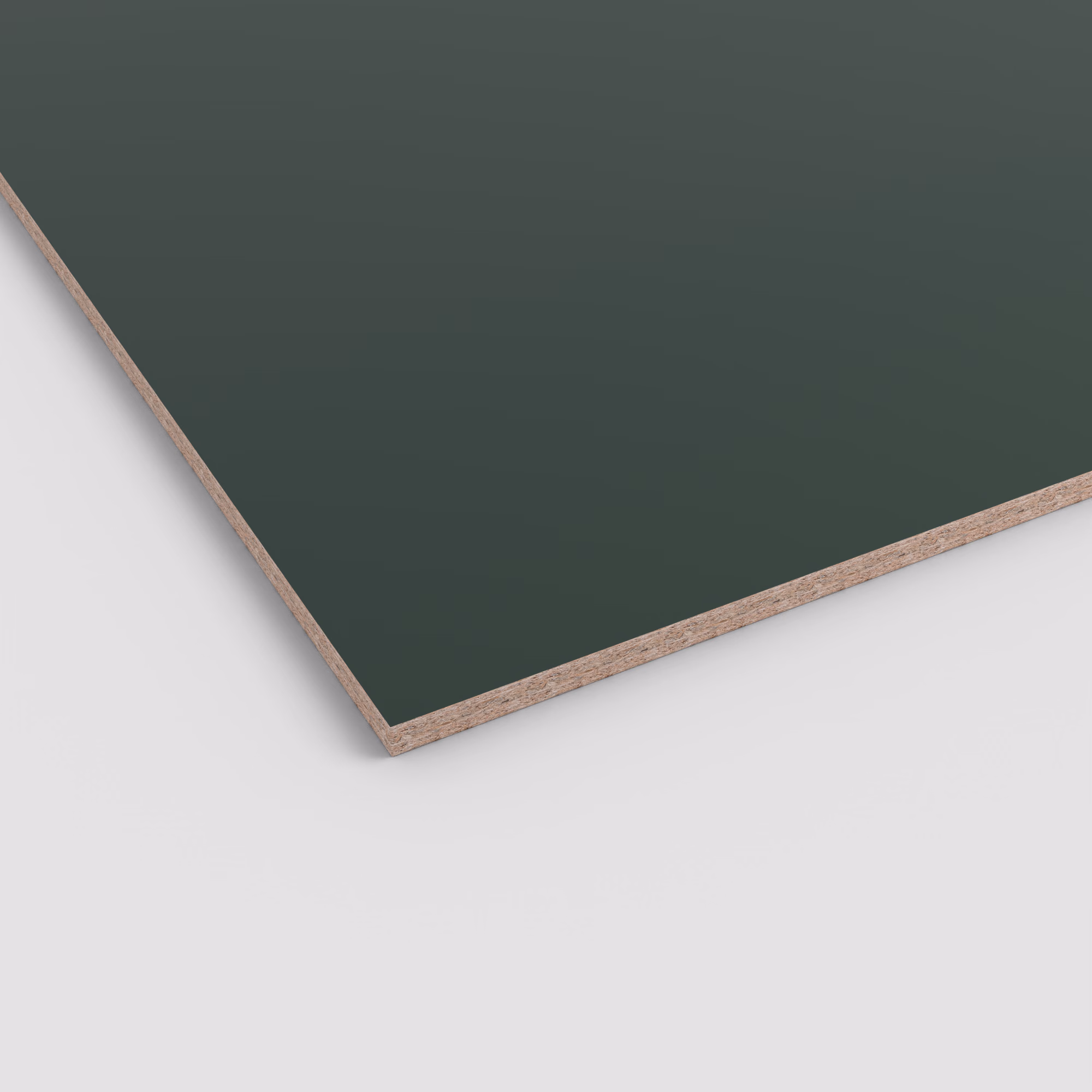 egger-8-mm-egger-eurodekor-span-u699-st9-8x2070x2800mm-recyclebar-abriebfest-lichtecht-antimikrobielle-oberflaeche-span-01 EGGER Eurodekor Spanplatte U699 ST9: 8 mm starke Dekorspanplatte mit matter, dunkelgrüner Oberfläche und sichtbarem Span-Kern. Antimikrobiell, 2800x2070 mm.