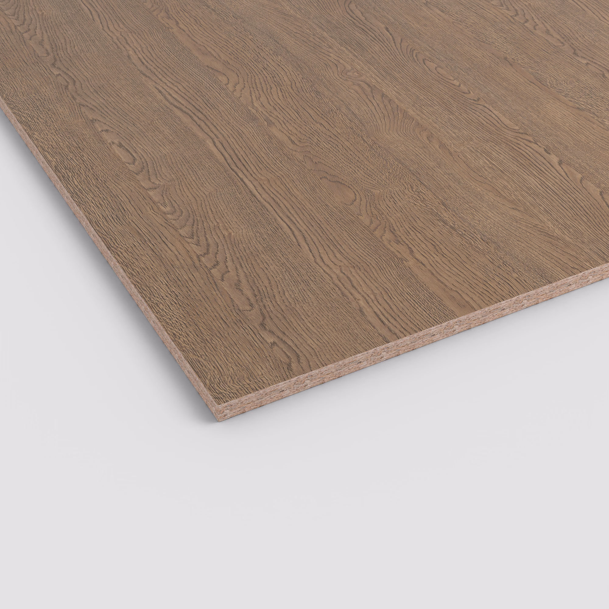 egger-8-mm-egger-eurodekor-span-h1303-st12-8x2070x2800mm-recyclebar-abriebfest-lichtecht-antimikrobielle-oberflaeche-span-holz-01 Braune Egger Eurodekor Dekorspanplatte H1303 ST12. Die 8 mm starke Platte zeigt eine realistische Holzmaserung und den Spanplattenkern an der Kante.