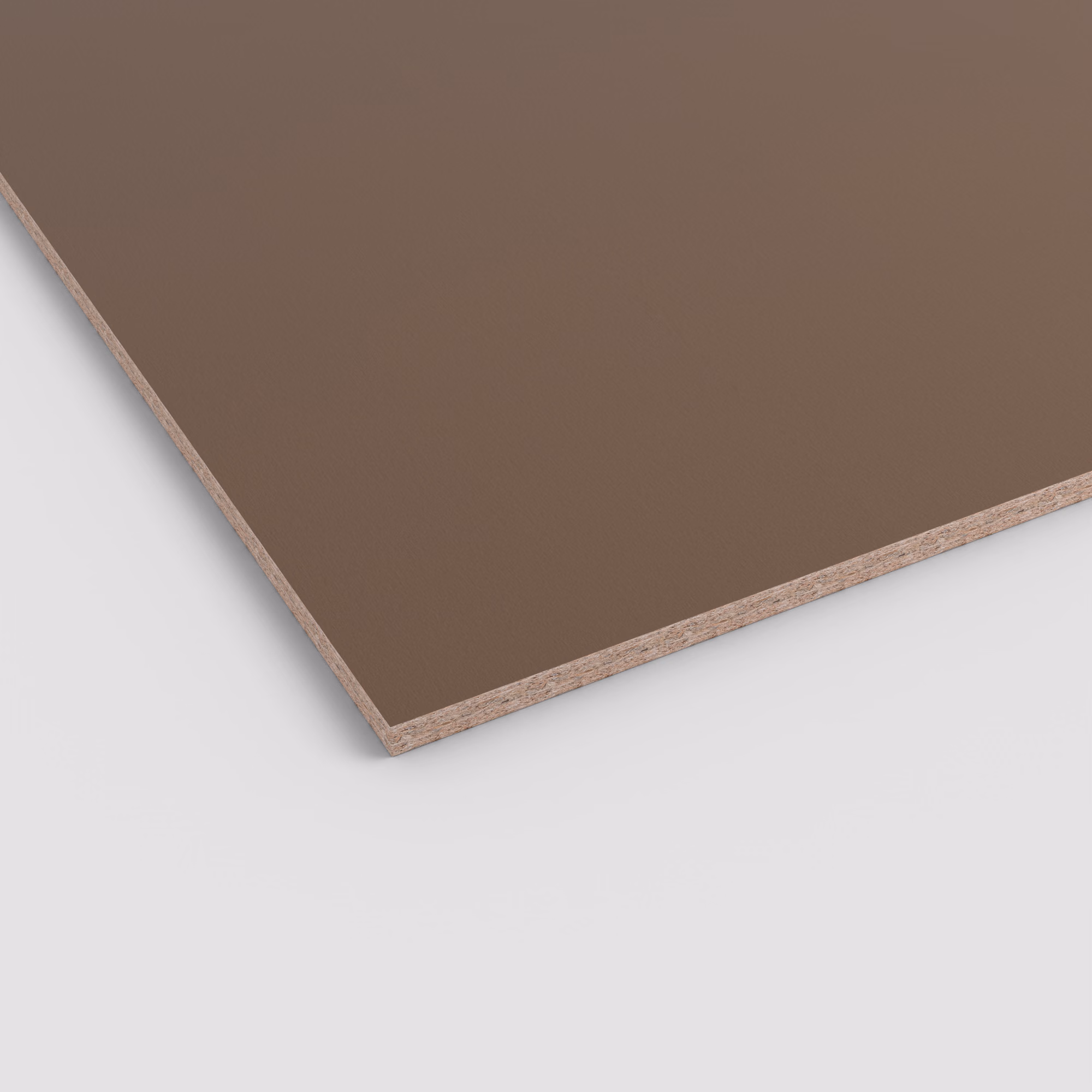 egger-19-mm-egger-eurodekor-span-f528-st20-19x2070x2800mm-recyclebar-abriebfest-fantasy-lichtecht-antimikrobielle-oberflaeche-span-01 Braune EGGER Eurodekor Dekorspanplatte F528 ST20 Fantasy (19 mm). Die Aufnahme zeigt die matte Oberfläche und die Schnittkante des Spanplattenkerns.