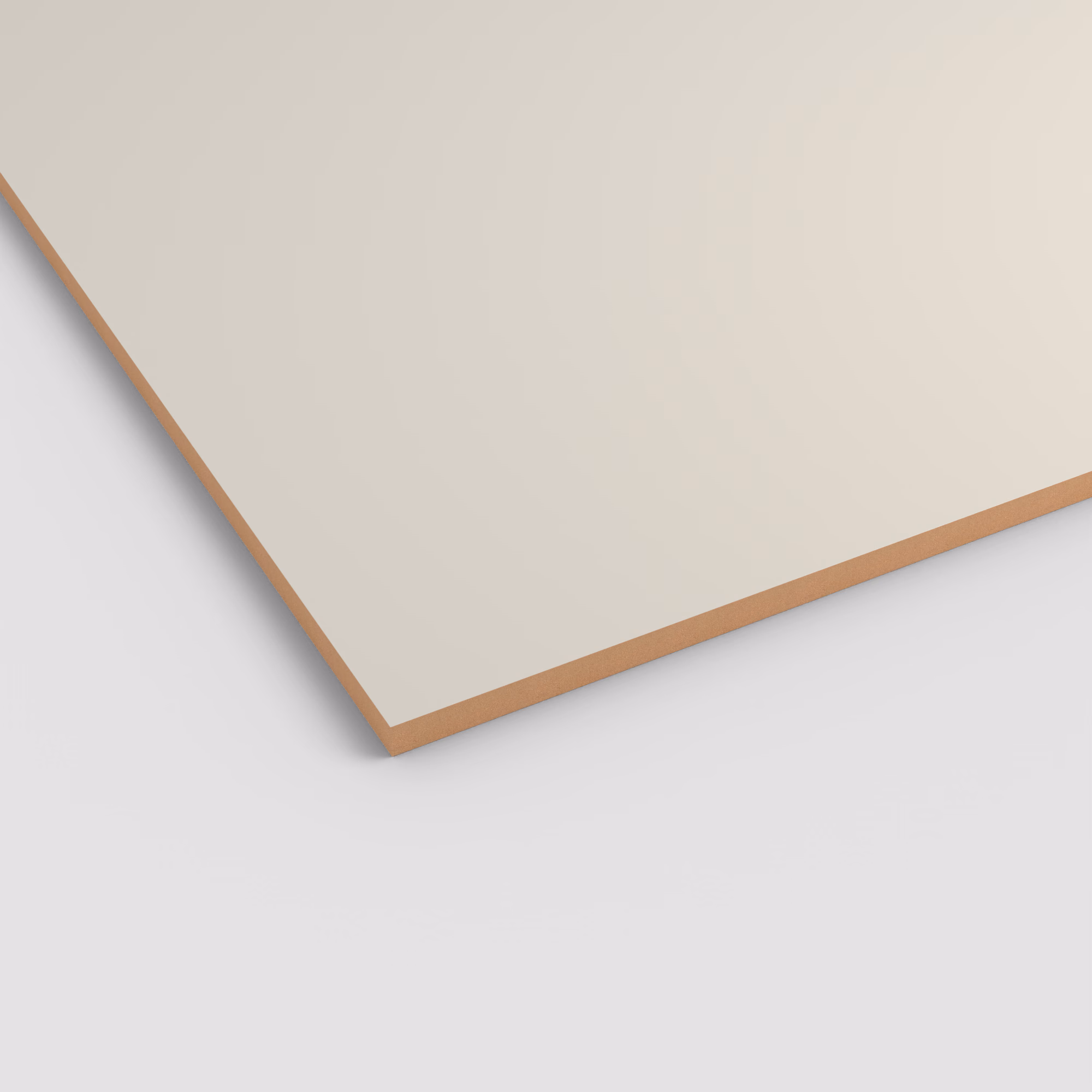 EGGER PerfectSense Matt MDF Platte U705 PM, 19mm stark. Matte, hellbeige Oberfläche, kratzfest und antibakteriell, mit sichtbarer brauner MDF-Kante.