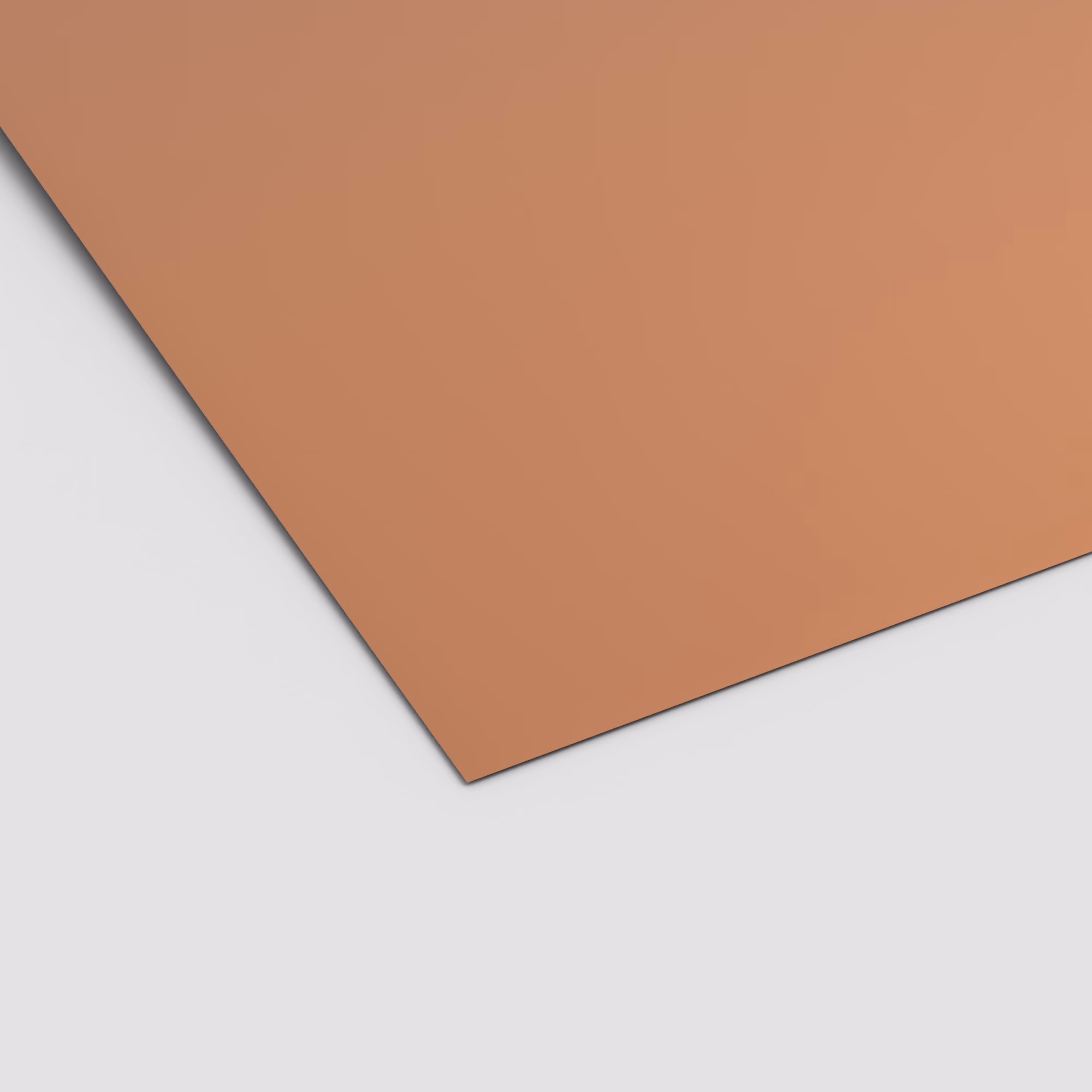 Unifarbene EGGER HPL Schichtstoffplatte U830 ST9 in warmem Terracotta-Ton mit matter Oberfläche. 0,8 mm stark, abriebfest und lichtecht.