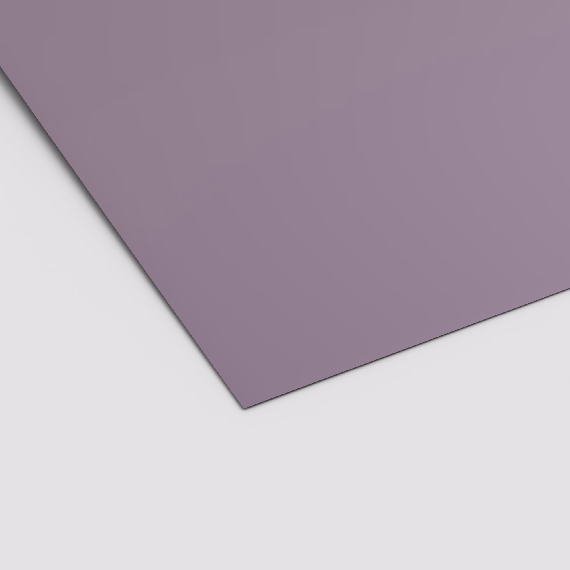 Egger HPL Schichtstoffplatte U420 ST9, 0,8 mm stark. Die glatte Oberfläche ist ein unifarbenes, mattes Violett ohne Maserung. Robust und lichtecht.