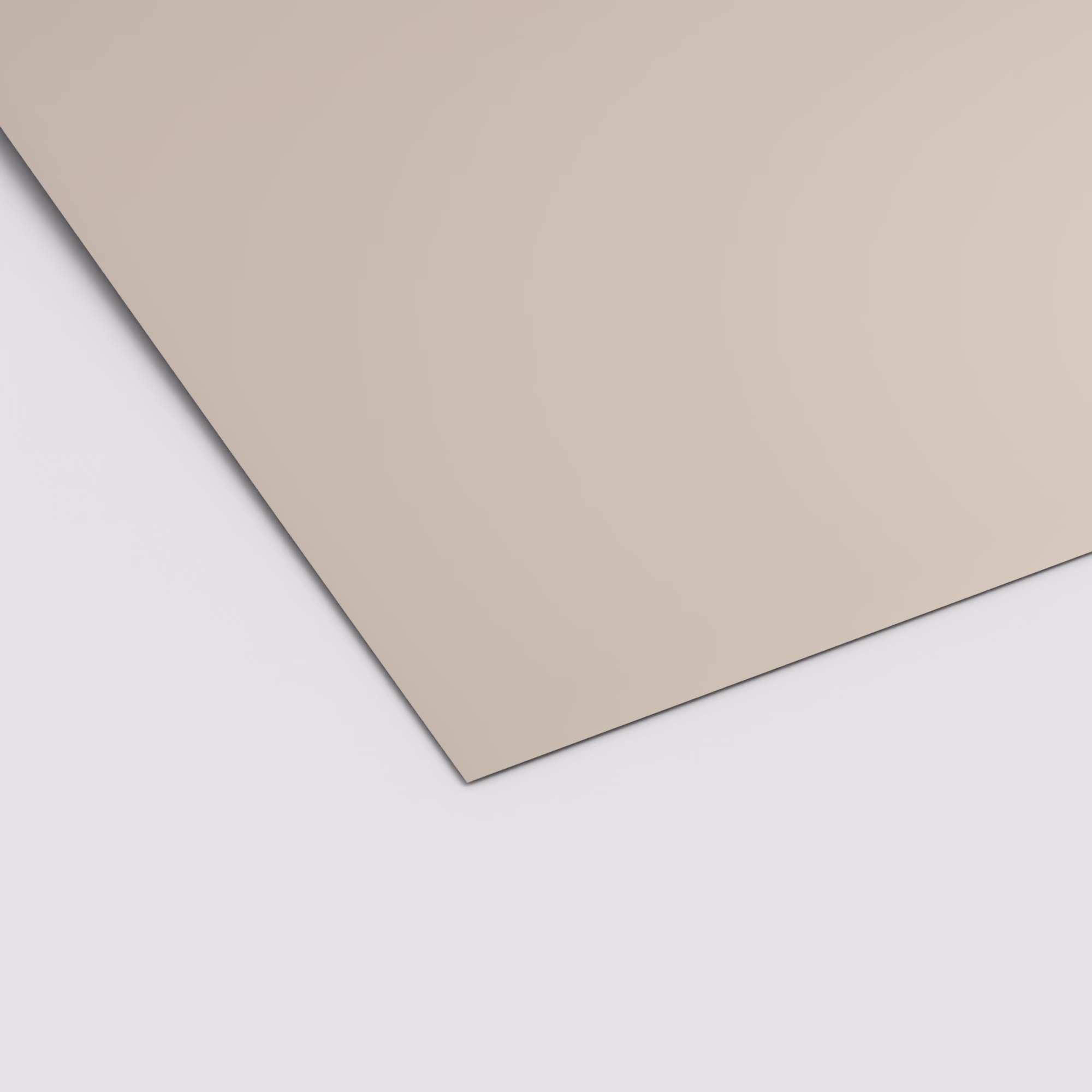Unifarbene EGGER HPL Schichtstoffplatte U702 ST9 in Kaschmirgrau. Die 0,8 mm starke Platte hat eine matte, glatte Oberfläche und ist abriebfest.