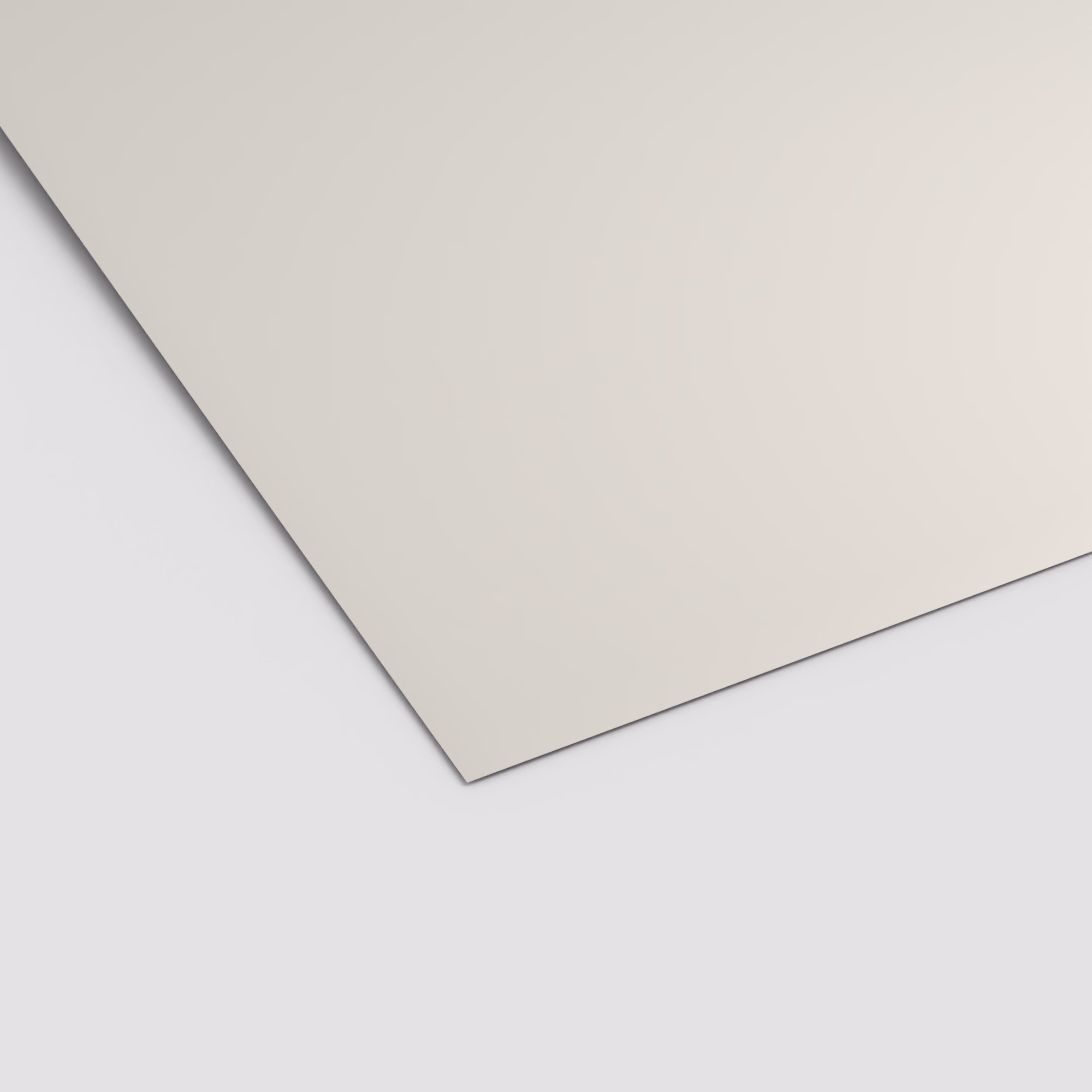 Großformatige EGGER Schichtstoffplatte U775 ST9 in mattem Weißgrau. Die 0,8 mm dünne, unifarbene HPL-Platte misst 3050 x 1310 mm.