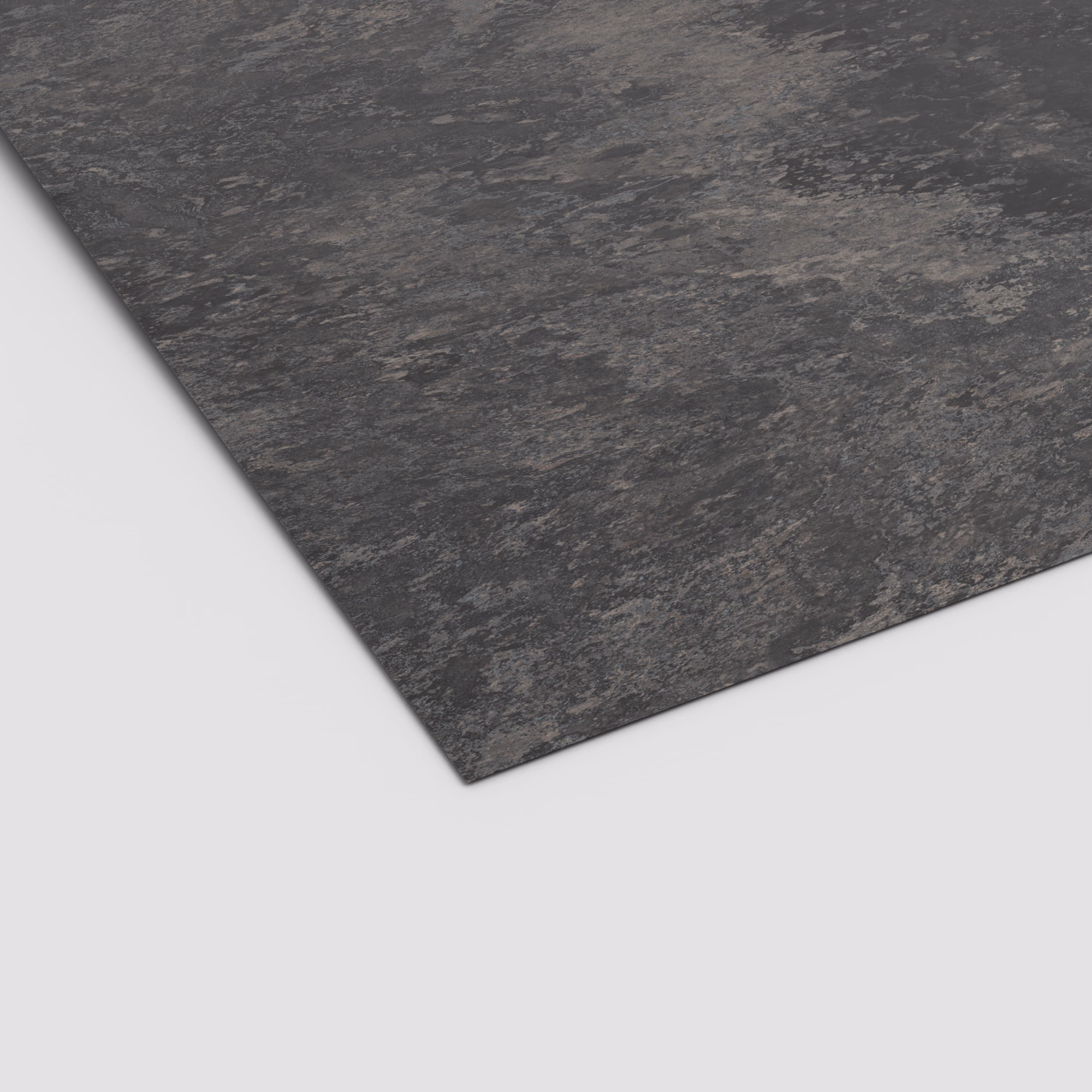 Dunkelgraue EGGER PerfectSense Matt Schichtstoffplatte F128 PA mit matter, wolkiger Steinstruktur. 0,8 mm starkes HPL im Format 3050 x 1310 mm, abriebfest.