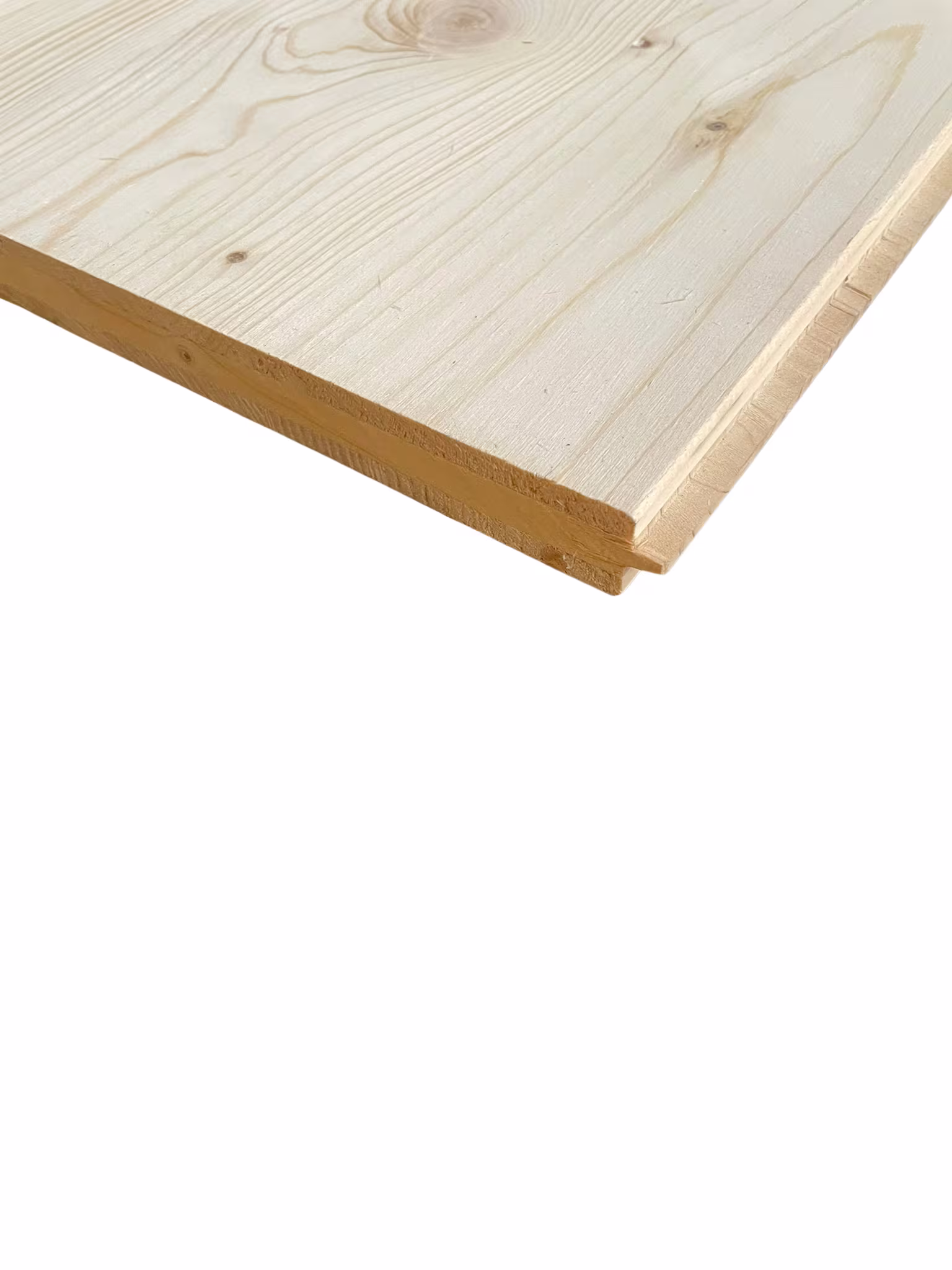 22 mm 3-Schichtplatte Fichte, längs. N+F - sichtseite gefast, Dechmaß: 100 cm, AW 100