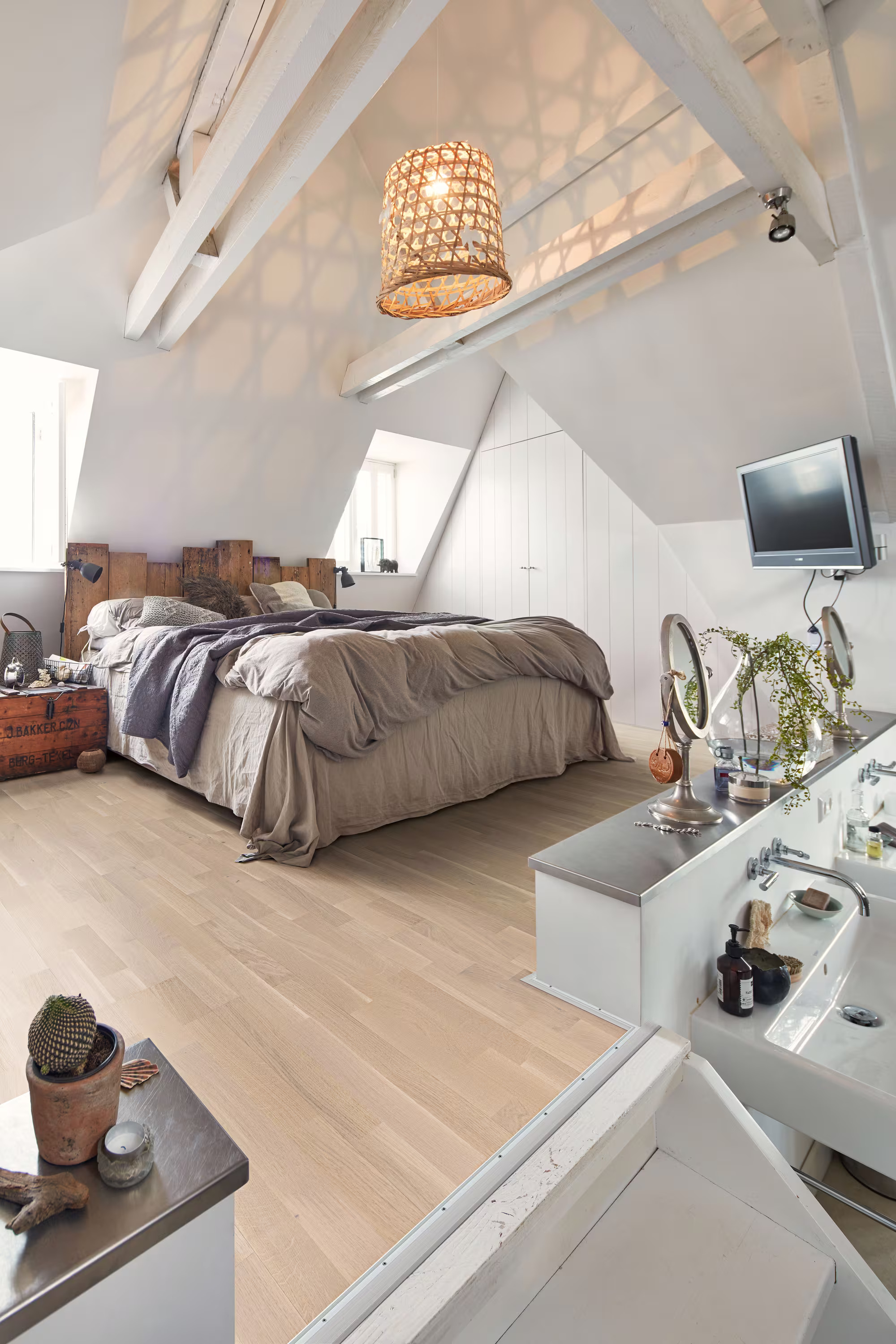 13 mm MeisterParkett. longlife PC 200 ultramattlackiert - Eiche lebhaft cremeweiß 09035