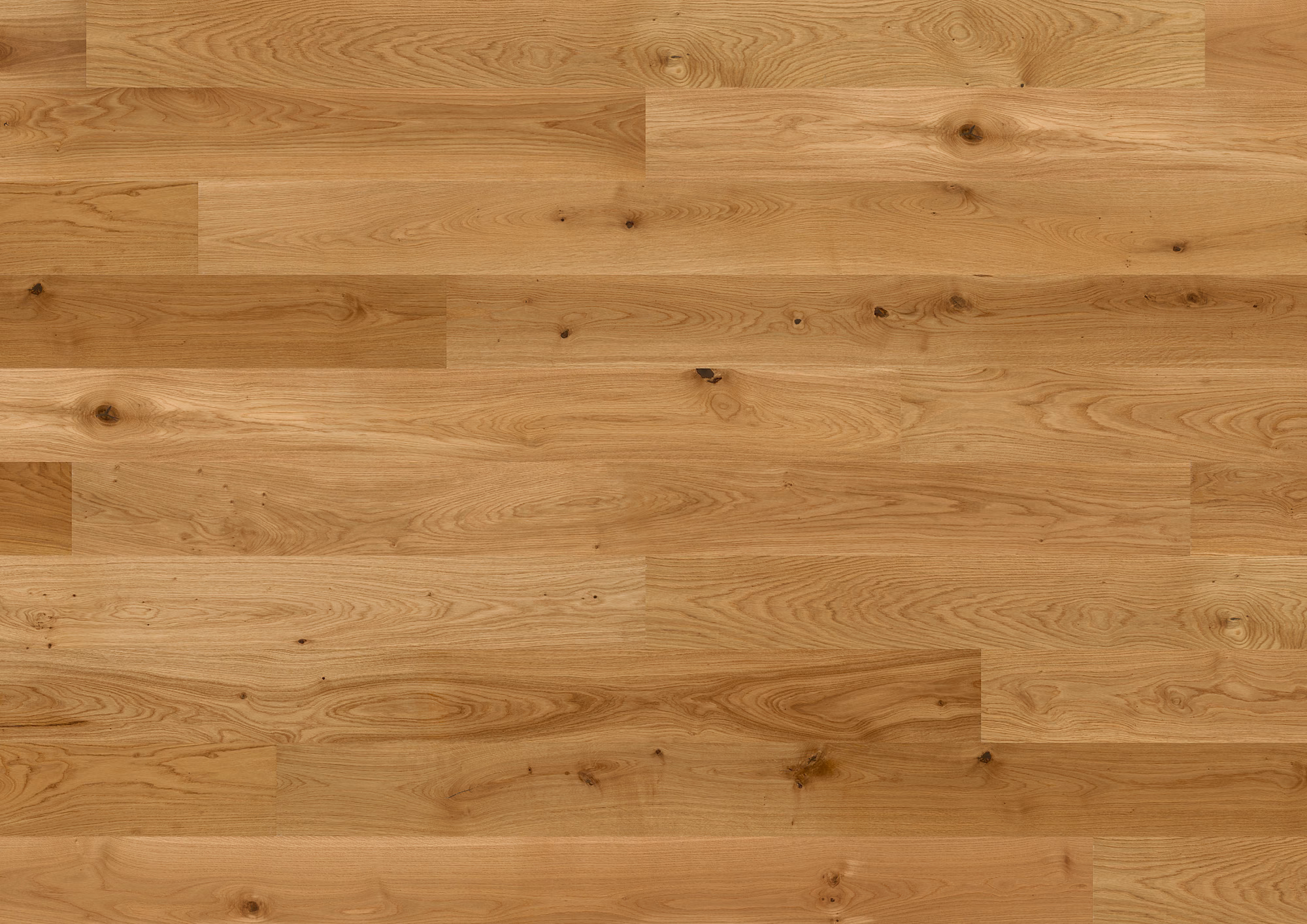 ter-huerne-14-mm-ter-huerne-parkett---eiche-portofino-14x200x2390mm-eiche-naturgeoelt-blauer-engel-30-jahre-im-wohnbereich-nein-landhausdiele-umlaufende-v-fase-clickiteasy-02 Verlegtes ter Hürne Parkett Eiche Portofino. Die naturgeölte Oberfläche zeigt eine warme, goldbraune Farbe und eine lebhafte, rustikale Maserung mit Ästen. 14mm starker, wohngesunder Boden (Blauer…