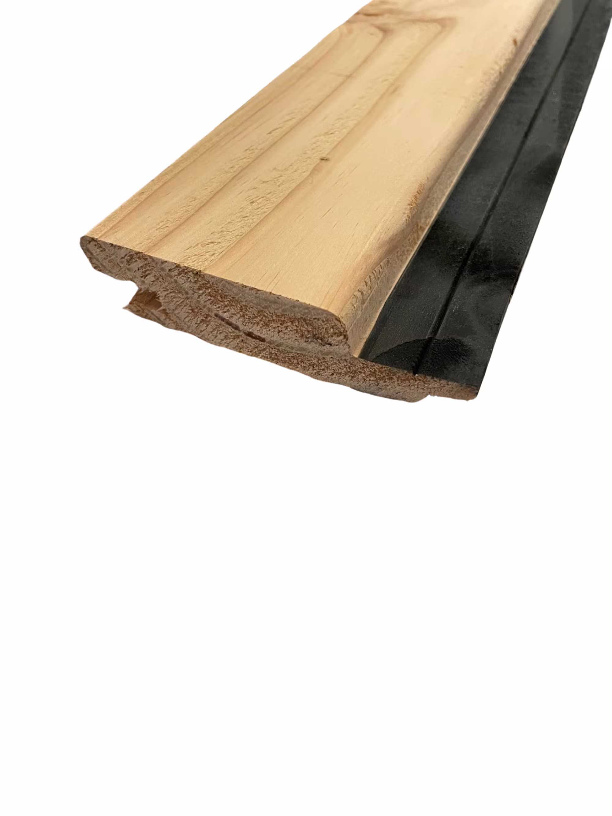 27 x 96 mm kanadische Douglasie Rautenprofil mit N+F inkl. schwarzer Feder, Deckmaß: 76 mm,